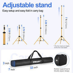 10x7Ft Gold Photo Studio Adjustable Backdrop Stand kit
