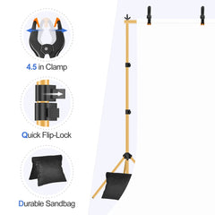 10x7Ft Gold Photo Studio Adjustable Backdrop Stand kit