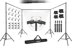 30x7Ft Large Adjustable Backdrop Stand Kit with 308° Angle Rotatable Connector