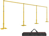 10 X 30Ft Heavy Duty Adjustable Pipe and Drape Photo Background Support Kit with Flat Base-Gold
