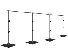 Adjustable Photo Pipe and Drape Stand Kit with Heavy Duty Metal Steel Base