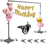 10x8.5Ft Flat Base Backdrop Stand Adjustable Photo Background Holder with Wheels