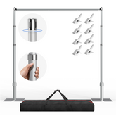 EMART Adjustable Backdrop Stand Heavy Duty, 8.9x10 FT Pipe And Drape Stand for wedding/party/birthday/display, Aluminum pole and folding base, with durable stainless steel connectors