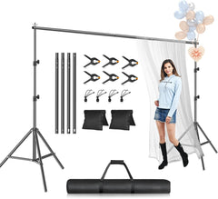 Adjustable Backdrop Stand Heavy-Duty Photography Holder Kit