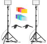 2 Pack Dimmable & Portable LED Video Photo Studio Light with 54 inch Adjustable Tripod Stand