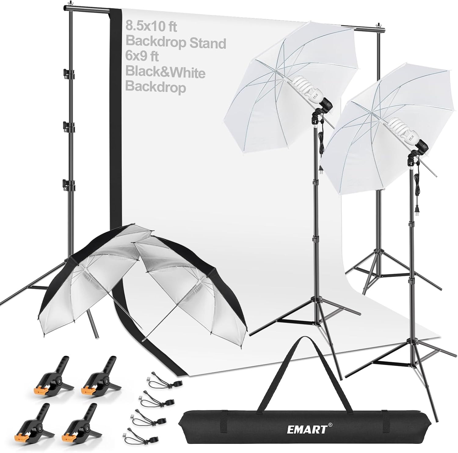 8.5x10ft Photography Backdrop Kit with 400W 5500K Daylight