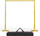 10Ft Heavy-Duty Pipe and Drape Stand Adjustable Photo Booth Frame Kit - Gold
