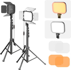 2-Pack LED Video Light with Tripod Stand, 3000-5500K CRI97, Bi-Color Dimmable Lighting