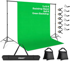 7x10Ft Backdrop Stand Kit with 6x9Ft Backdrop
