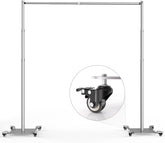 10X10Ft Pipe and Drape Backdrop Stand Heavy-Duty Adjustable Photo Frame with Wheels