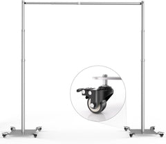 10X10Ft Pipe and Drape Backdrop Stand Heavy-Duty Adjustable Photo Frame with Wheels