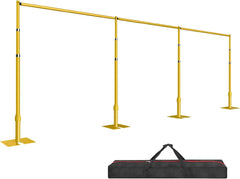 12 X 30Ft Heavy Duty Adjustable Pipe and Drape Photo Background Support Kit with Flat Base-Gold