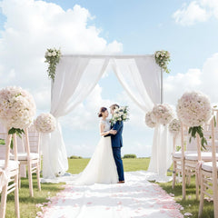 10X10Ft Pipe and Drape Backdrop Stand Heavy-Duty Adjustable Photo Frame with Wheels