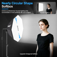 20"x20" Pull Soft Box, 50W 3000K-6000K LED Bulb, Professional Photoshoot Equipment