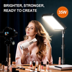 35W Studio Lights with 11.5ft Power Cord, 2800-7000K, 46-73in Adjustable Tripod Stand -2Pack