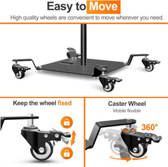 10x8.5Ft Flat Base Backdrop Stand Adjustable Photo Background Holder with Wheels