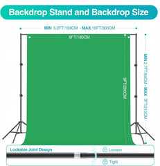 7x10ft Backdrop Stand with 6x9ft Backdrop, Softbox Lighting Kit with 85W 3000K-6000K LED Bulbs