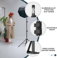 7 Ft Light Stand Portable Lighting Tripod with Carry Case