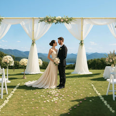 12 X 30Ft Heavy Duty Adjustable Pipe and Drape Photo Background Support Kit with Flat Base-Gold