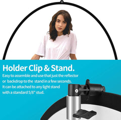8.5FT Photography Reflector Disc Holder Clip with Light Stand