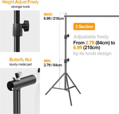 Adjustable Backdrop Stand Heavy-Duty Photography Holder Kit