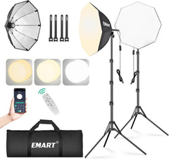 20"x20" Pull Soft Box, 50W 3000K-6000K LED Bulb, Professional Photoshoot Equipment