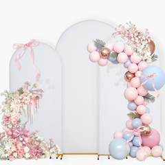 EMART 3-Pack Wedding Arch Backdrop Cover Set (6FT/6.6FT/7.2FT) - Fitted Arch Backdrop Stand Spandex Arch Covers