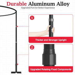10x10Ft Round Pipe and Drape Heavy-Duty Photo Background Adjustable Metal Frame with Flat Base-Black