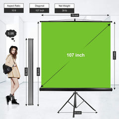 79 x 71in Green Screen Stand, Professional Chromakey Background with Auto-Locking Frame, Collapsible Portable Backdrop with Adjustable Tripod, Fast Fold Designed
