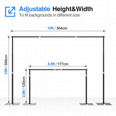 Heavy-Duty Backdrop Stand Adjustable Pipe and Drape kit-Black