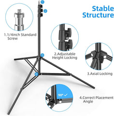 Portable T-Shape Backdrop Stand Kit with Adjustable Frame, 4 Spring Clamps & Carry Bag