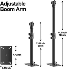 41" Adjustable Camera Ceiling  Mounting Boom Arm with 1/4" to 3/8" Adapter