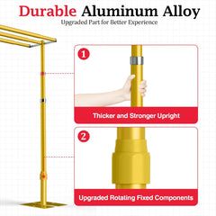 10x10Ft Triple Crossbar Pipe and Drape Photo Background Support Kit - Gold