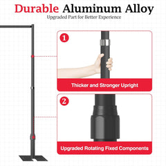10x10Ft Heavy-Duty Pipe and Drape Stand Photo Background Frame Kit-Black