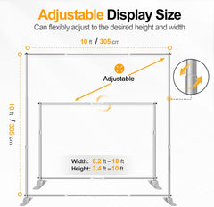 Heavy-Duty Step and Repeat Banner Backdrop Stand Kit-Silver