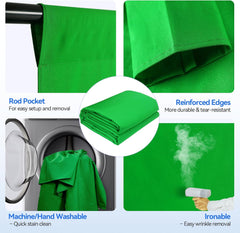 8.5x10Ft Backdrop Stand Kit with 10x12Ft Green Screen Backdrop