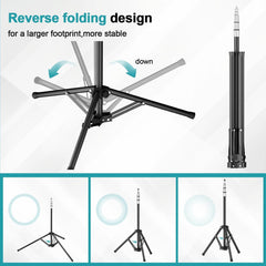 Reverse Folding Light Stand Adjustable Metal Knob Lock Design with 1/4'' Screw