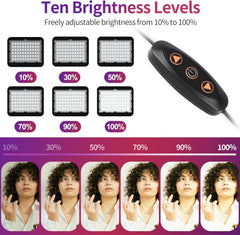 LED Video Lighting Studio Photo Light kit with 53inch Tripod Stand, 9 Color Filters, 4 PCS Baffles