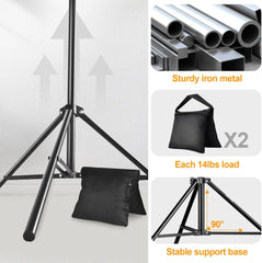 Adjustable Backdrop Stand Heavy-Duty Photography Holder Kit