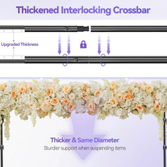 10x10ft Adjustable & Portable Photo Backdrop Stand Kit with Black Backdrop
