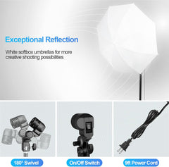 8.5X10 FT Backdrop Stand Kit, Photography Umbrella with 5500K Bulbs, 6X9 FT Green Backdrop