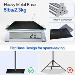 Adjustable Photo Pipe and Drape Stand Kit with Heavy Duty Metal Steel Base