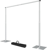 Heavy-Duty Backdrop Stand Adjustable Pipe and Drape kit-Silver