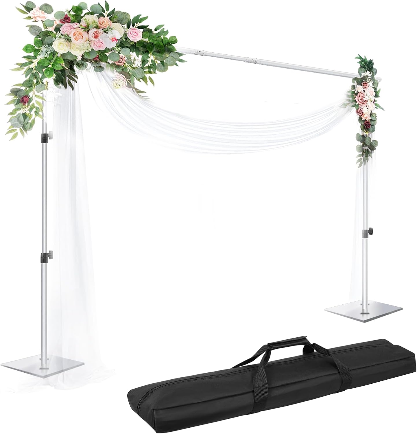 EMART Pipe And Drape Backdrop Stand Kit, 3mx3m Background Support Heavy Duty, Adjustable Metal Frame 10x10ft For Wedding, Birthday, Party, Banquet