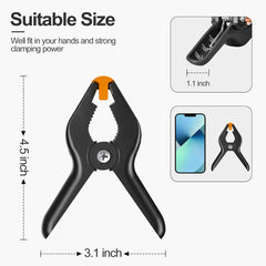 6 Pack Heavy Duty Spring Clamps 4.5 inch Plastic Backdrop Clips Photo Booth Backdrop Clamps for Backdrop Stand, Balloon Arch, Photography Studio, Woodworking, Crafts, Drawing, Garden, Trap
