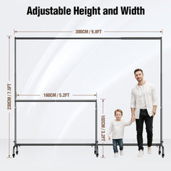 10x7.5Ft Rolling Backdrop Stand with Wheels Adjustable Moveable Photo Banner Background Holder