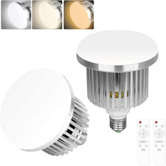2 Pack 85W E27 LED Umbrella/Softbox Light Bulb 3000K-5500K Remote Control Lamps