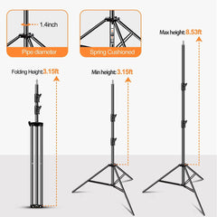 8.5フィートの頑丈なアルミ製ライトスタンド(キャリーバッグ付き)
