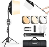 16"X16" Softbox Light, 3000K-6000K 85W LED Bulbs with Remote, 65" Tripod