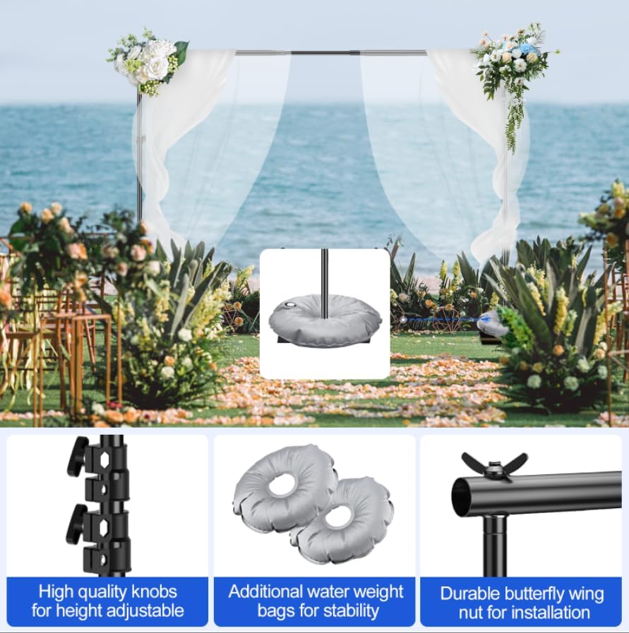 8.5 x 10 ft Adjustable Backdrop Stand with Steel Base